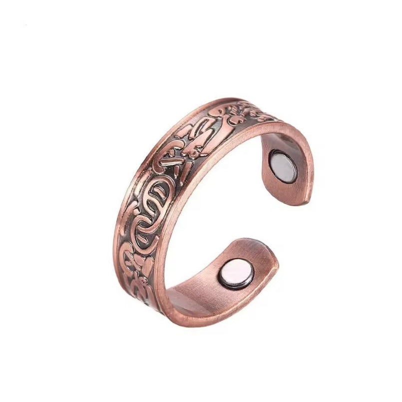 Set van retro magnetische armbanden met dubbel ringpatroon