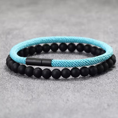 Set van 2 Herenarmbanden - Grade A 4mm Touw - Geluksarmband - Geschikt voor Outdoor
