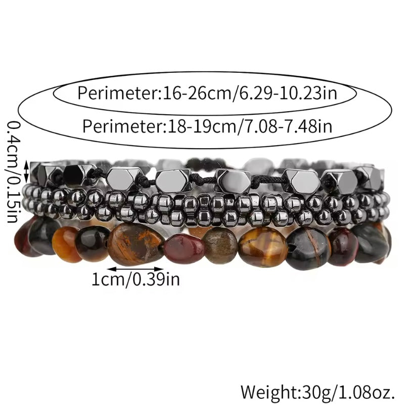 Nieuwe Persoonlijkheid Energiesteen Herenarmband – Stoere Zwarte Galsteen Kralenarmband