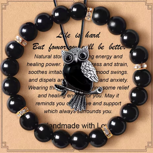 2-delige Obsidiaan Set - voor het verlichten van angst en evenwichtsbalancering van emoties