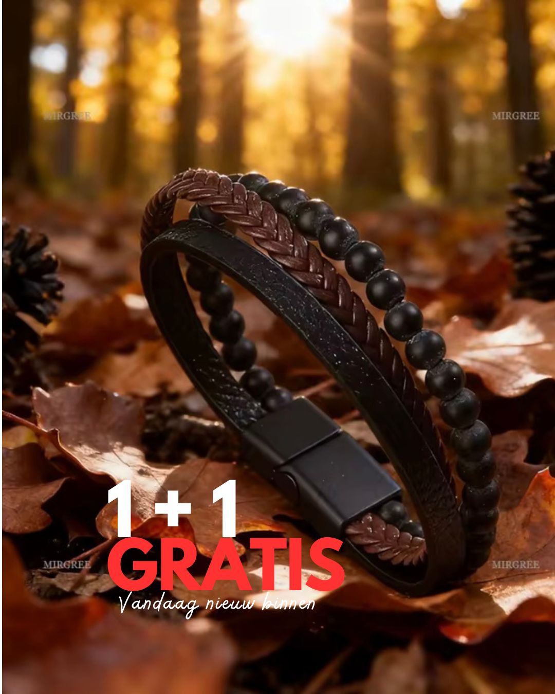 1+1 Gratis bij HeWear – Leren Armbanden voor Heren
