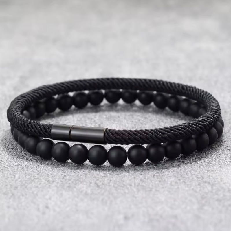Set van 2 Herenarmbanden - Grade A 4mm Touw - Geluksarmband - Geschikt voor Outdoor