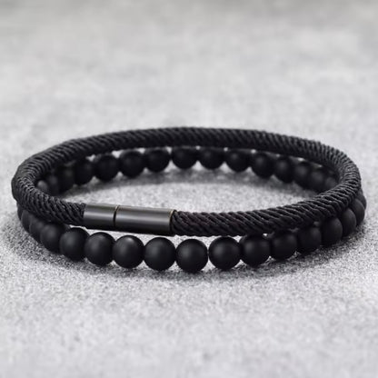 Set van 2 Herenarmbanden - Grade A 4mm Touw - Geluksarmband - Geschikt voor Outdoor