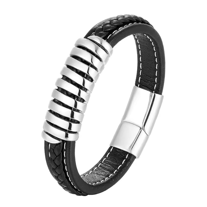 Nieuwe Stijl Hand Geweven Leren Armband | Stijlvolle Mannen- en Vrouwenaccessoires (19-23 cm)
