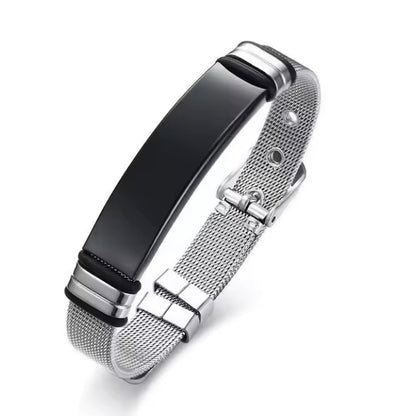 Perfecte herenarmband van titaniumstaal voor Vaderdag – Personaliseerbaar met familiefoto's een stijlvol cadeau
