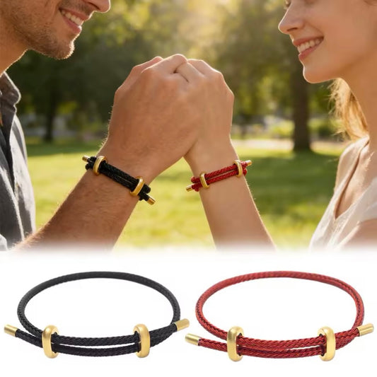 KarmaKnot® Rode & Zwarte Touwarmband (2pcs)