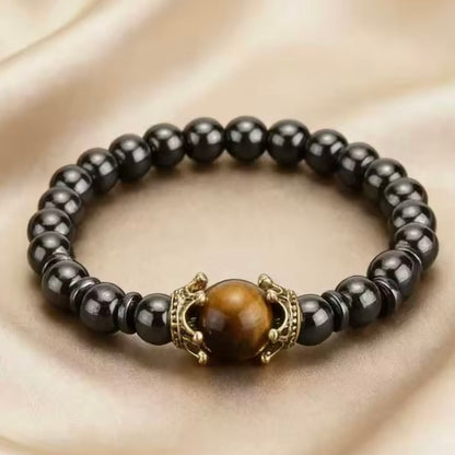 Vinage™ Natuursteen Armband met Kroon