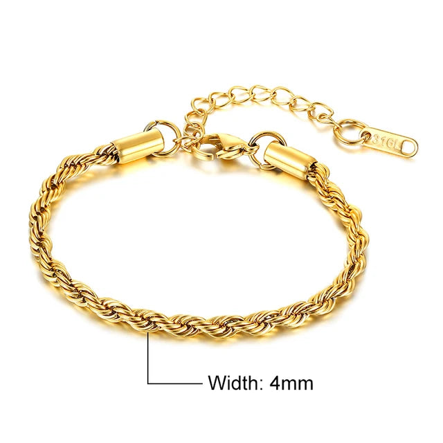 De RadiantTwist Twisted Touw Ketting Armbanden