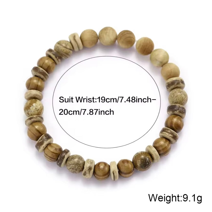 Houten kralenarmband