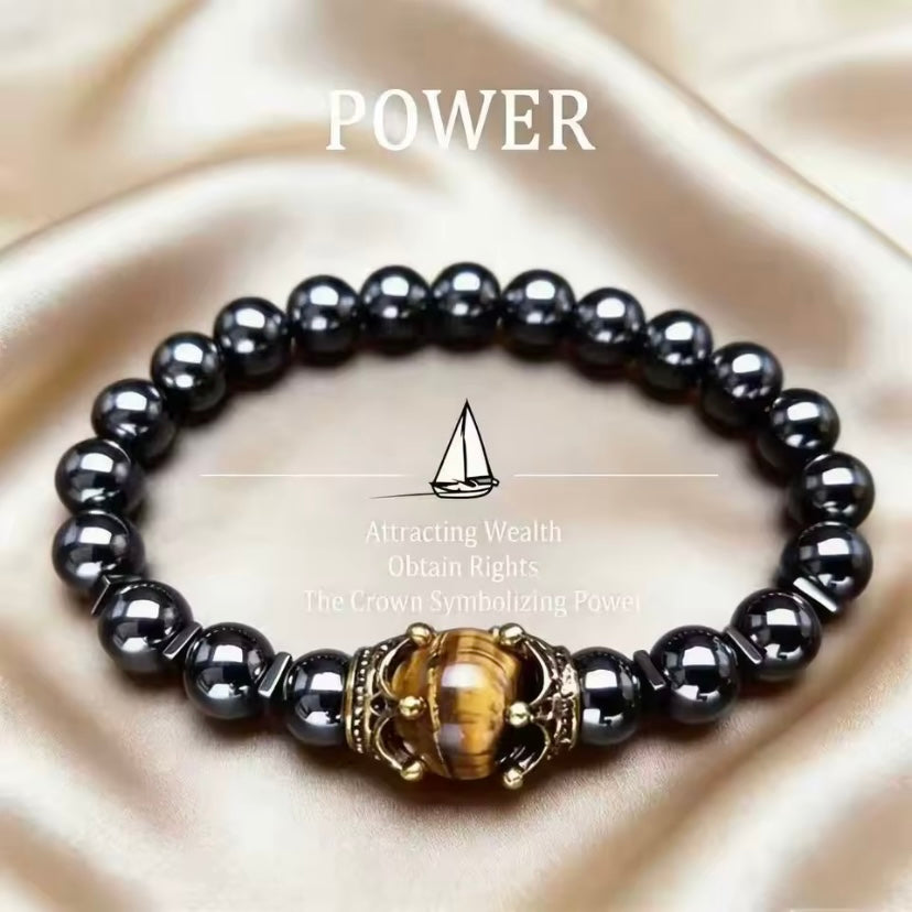 Vinage™ Natuursteen Armband met Kroon