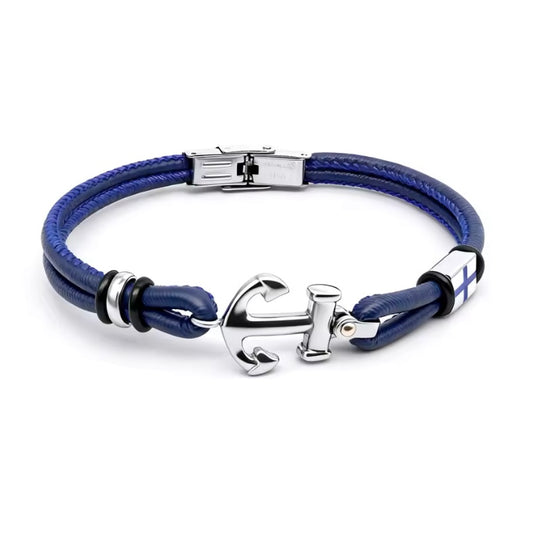 Brother® Blauw -RVS Anker- Minimalistische – 22 cm