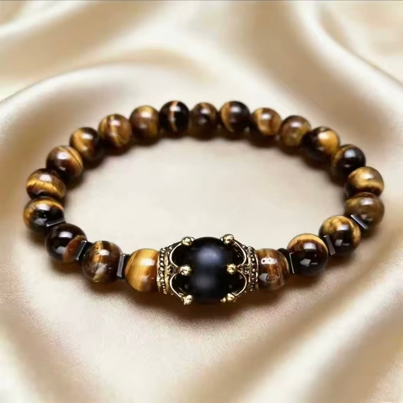 Vinage™ Natuursteen Armband met Kroon