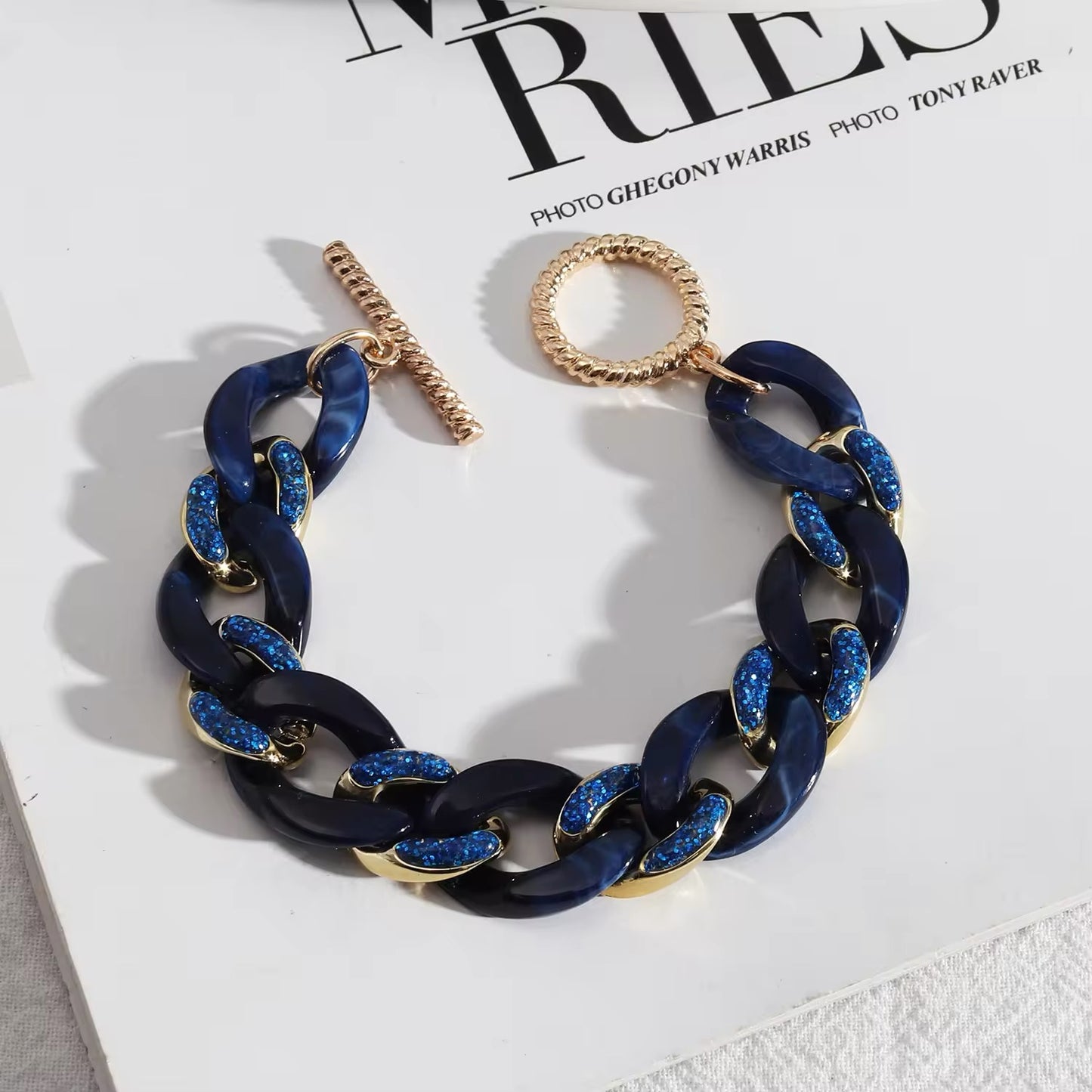 Emaille Acryl Link Chain Armbanden Voor Vrouwen