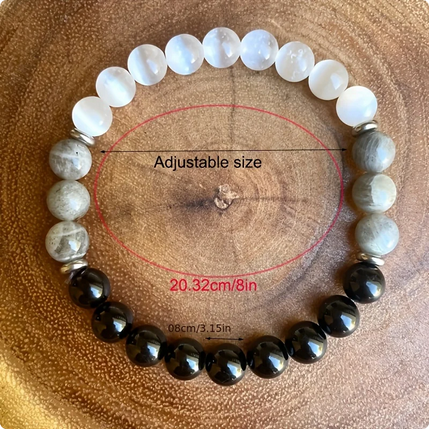 GlamourLuxe® 8mm Natuursteen Opaal Kralen Armband Voor Vrouwen - Liefde, Rijkdom & Geluk