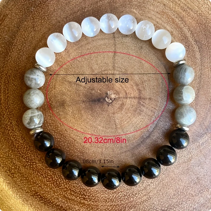GlamourLuxe® 8mm Natuursteen Opaal Kralen Armband Voor Vrouwen - Liefde, Rijkdom & Geluk