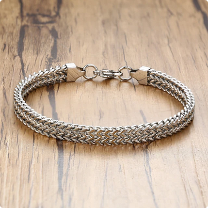 Vintage Geoxideerde Dubbele Curb Chain Armbanden
