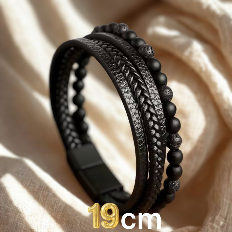 Tijgeroog Kralen & Lederen Armband – Multi-Layer