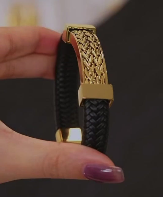 Brother® 70 mm RVS Leren Schakelarmband